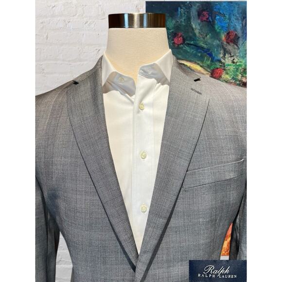 New WOT Ralph Lauren RRL 44L Gray and Ice Blue Glen Plaid Blazer Suit Jacket - Picture 4 of 16